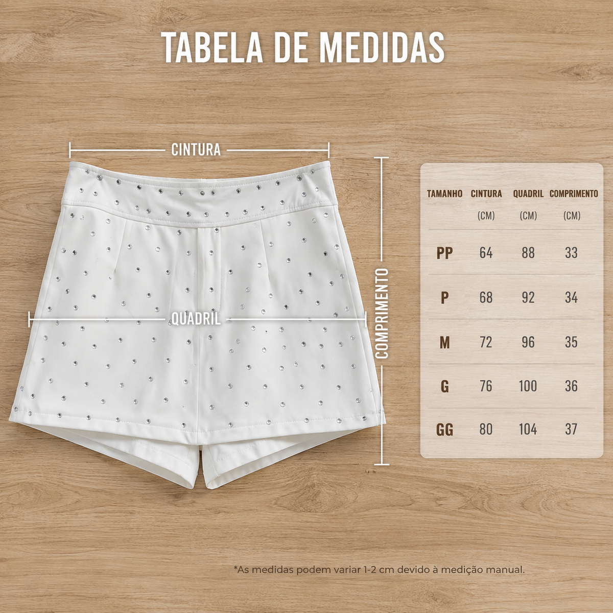 [Envio rápido]Shorts Saia Diamante em Alfafaitaria Premiumcom Cintura Alta e Detalhes Brilhantes paraMulheres Elegantes e Confortaveis