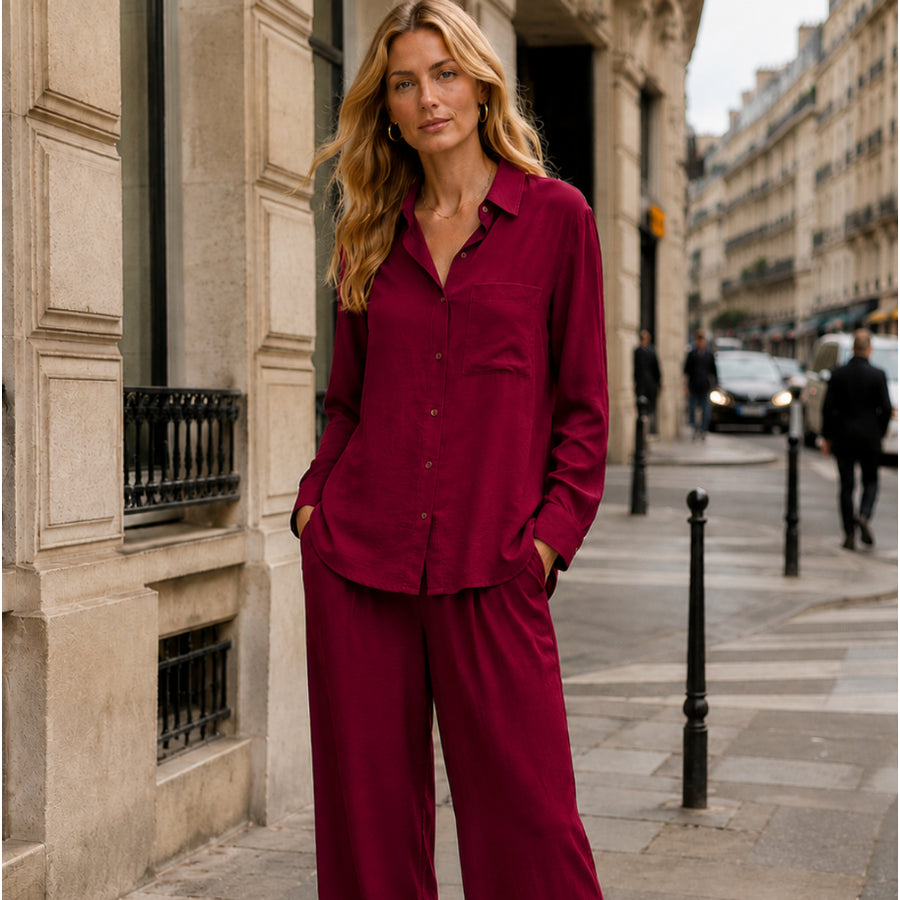 Conjunto Camisa e Calça Pantalona - Elegância e Conforto