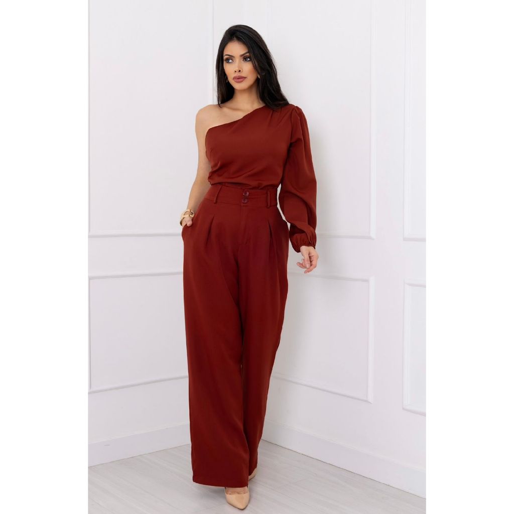 Conjunto Um Ombro Só e Pantalona - Luxo