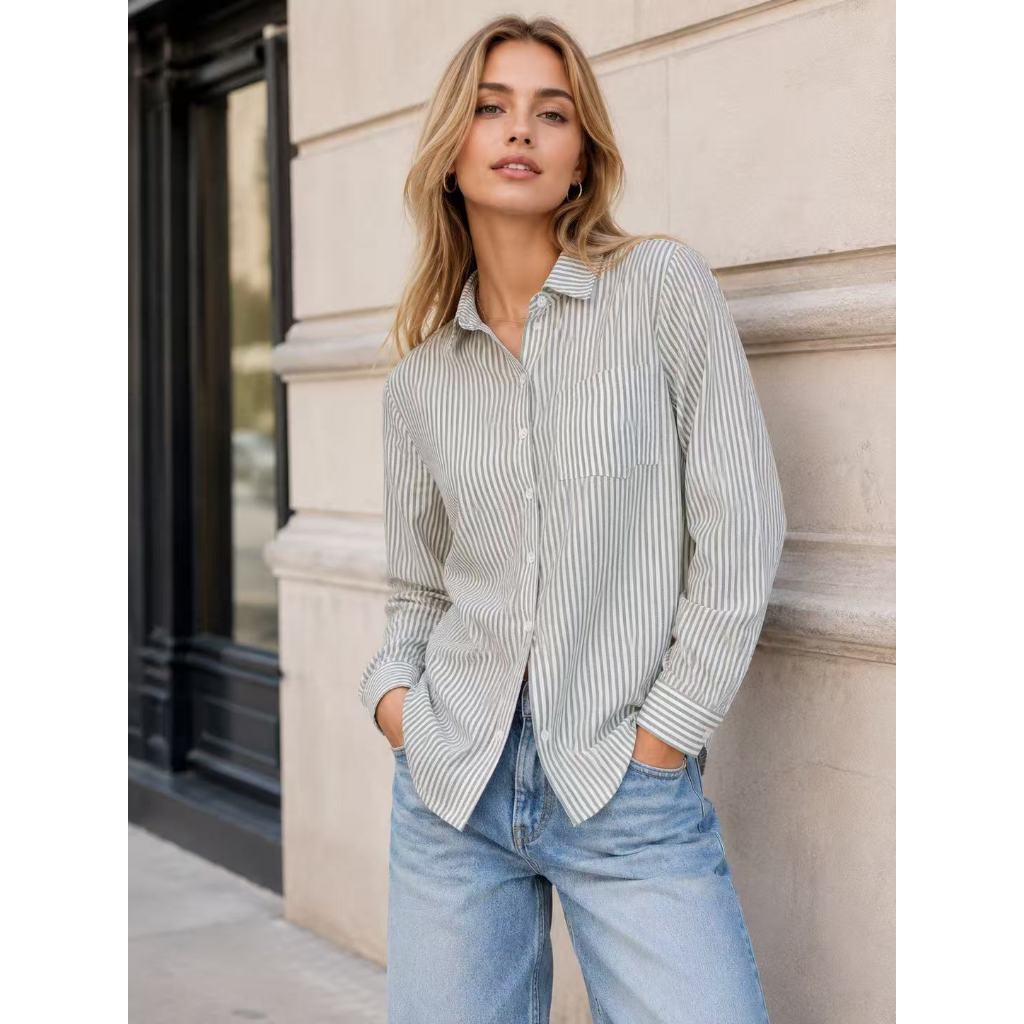 Camisa Listrada Estilo Parisiense - Clássico de Vendas