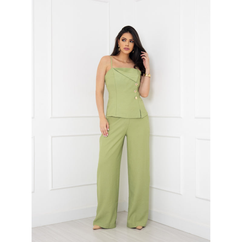 Conjunto Alfaiataria Pantalona e Regata - Elegância Premium