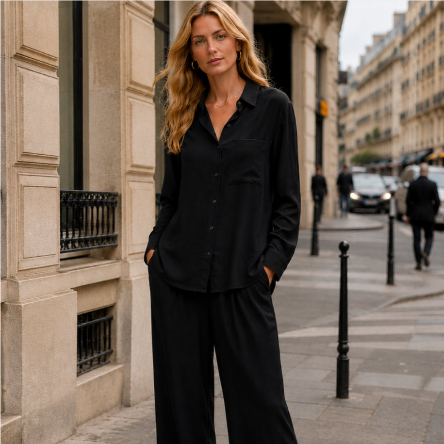 Conjunto Camisa e Calça Pantalona - Elegância e Conforto