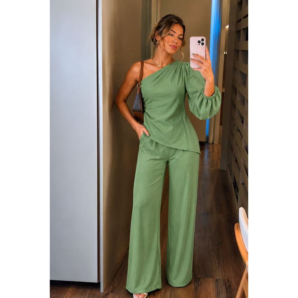 Conjunto Ombro Só Manga Longa e Pantalona - Look de Evento