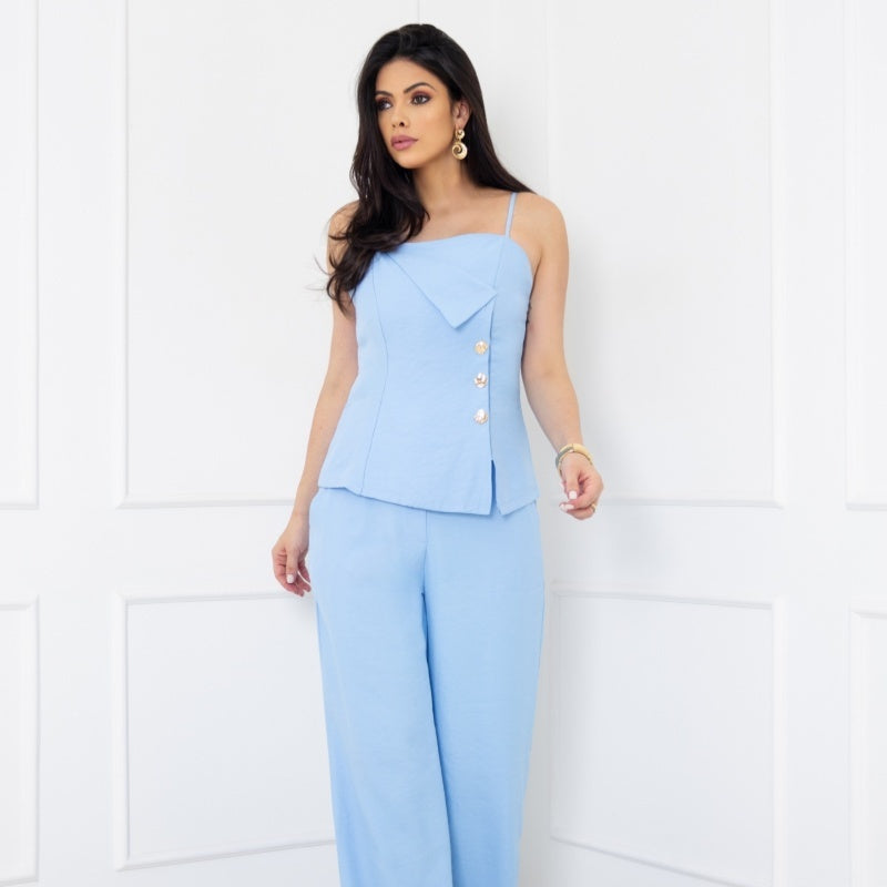 Conjunto Alfaiataria Pantalona e Regata - Elegância Premium