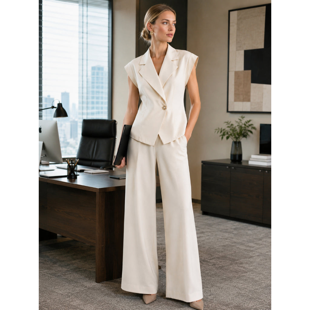 Conjunto Alfaiataria Colete e Pantalona - Elegância Executiva