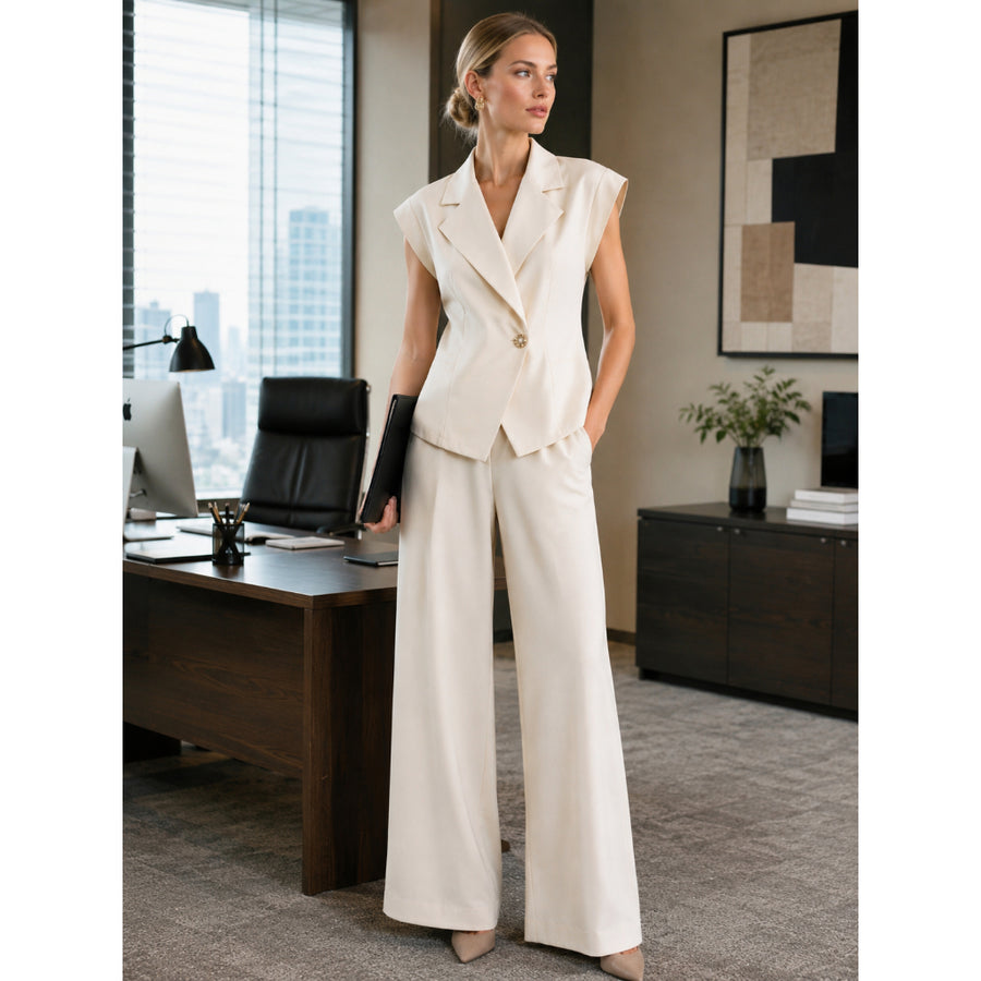 Conjunto Alfaiataria Colete e Pantalona - Elegância Executiva