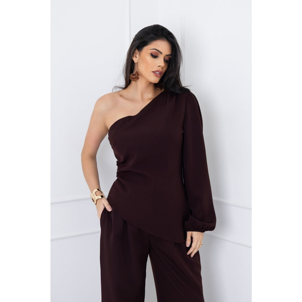 Conjunto Um Ombro Só e Pantalona - Luxo