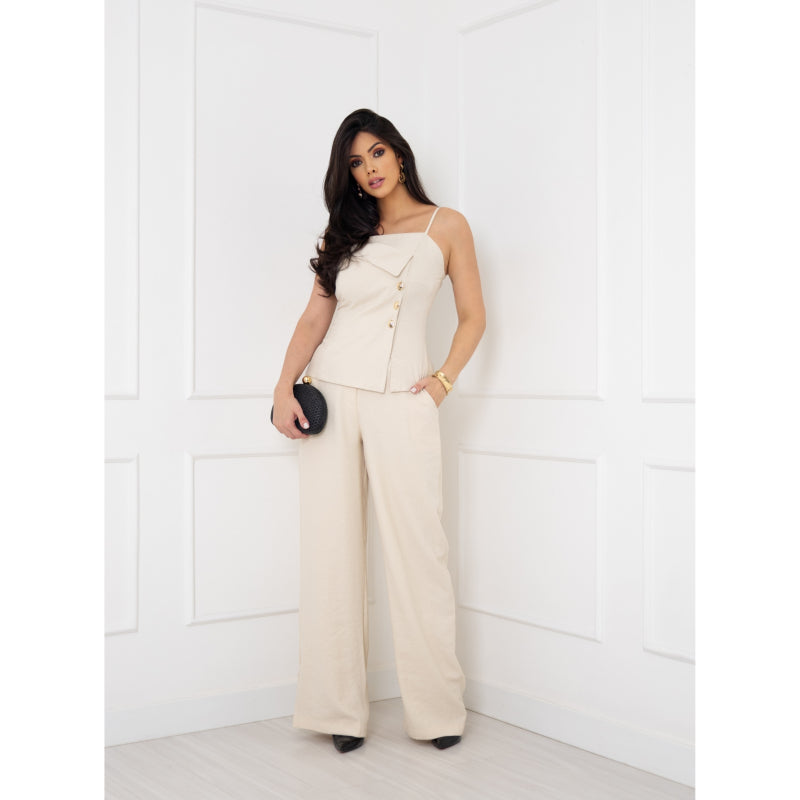 Conjunto Alfaiataria Pantalona e Regata - Elegância Premium