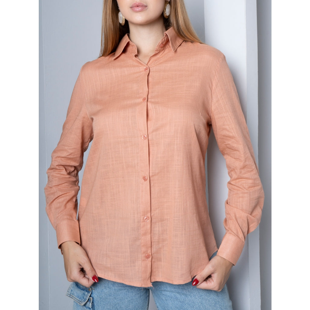 Camisa Feminina Aspecto Linho - Sucesso de Vendas