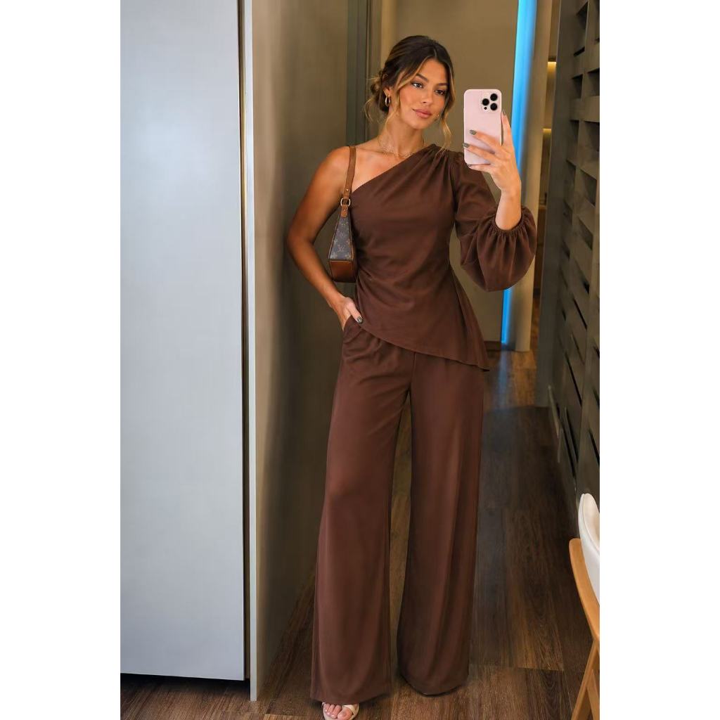 Conjunto Ombro Só Manga Longa e Pantalona - Look de Evento
