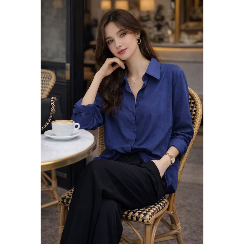 Camisa Feminina Aspecto Linho - Sucesso de Vendas